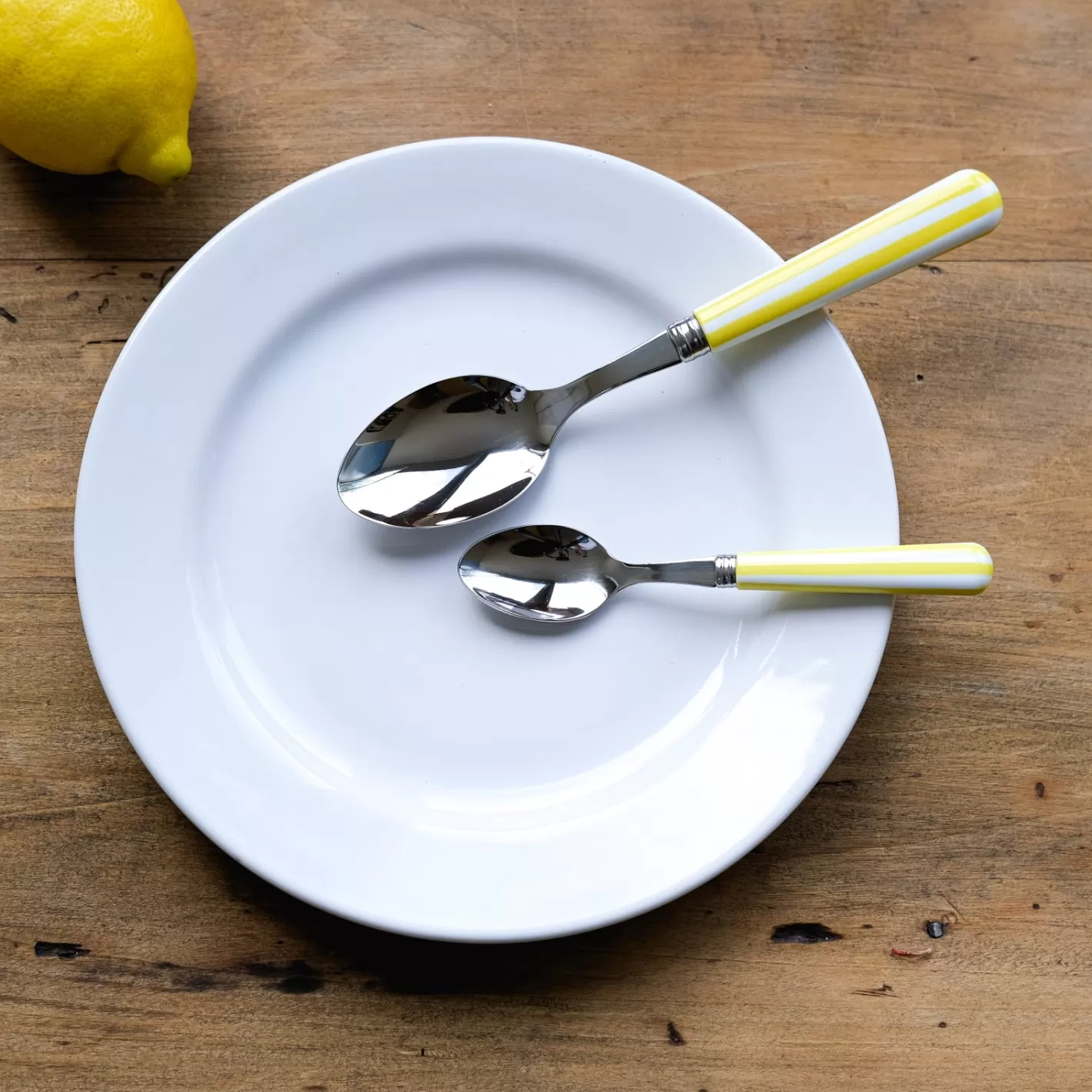 Sabre Paris Soup Spoon>White Stripe, Yellow